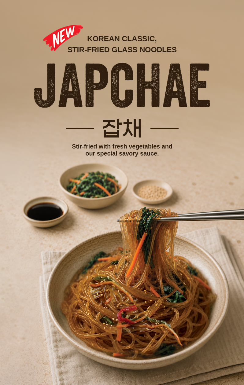 korean glass noodles. stir-fried with vegetables.